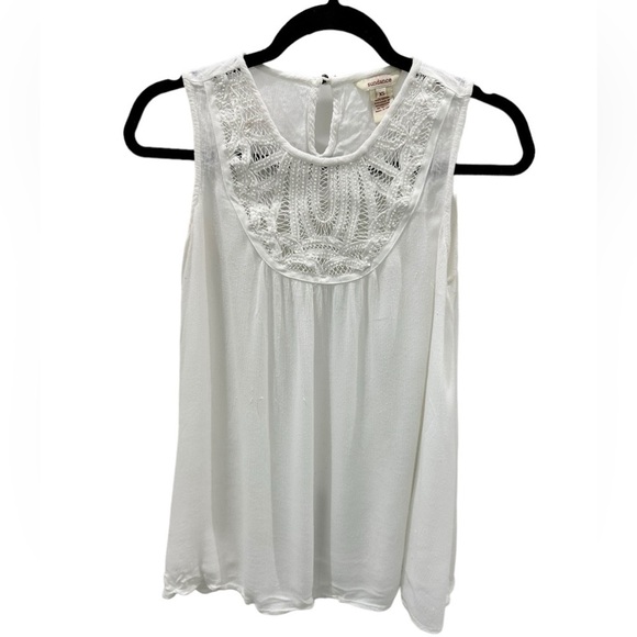 Sundance white crotchet sleeveless flowy loose fit top - Picture 3 of 5